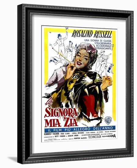 Auntie Mame, (AKA La Signora Mia Zia), Italian Poster Art, Rosalind Russell, 1958-null-Framed Art Print