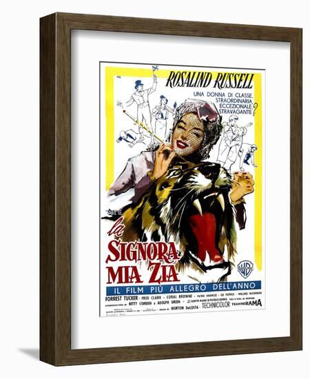 Auntie Mame, (AKA La Signora Mia Zia), Italian Poster Art, Rosalind Russell, 1958-null-Framed Premium Giclee Print