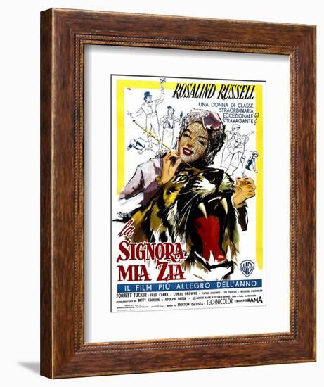 Auntie Mame, (AKA La Signora Mia Zia), Italian Poster Art, Rosalind Russell, 1958-null-Framed Premium Giclee Print