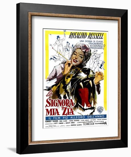 Auntie Mame, (AKA La Signora Mia Zia), Italian Poster Art, Rosalind Russell, 1958-null-Framed Premium Giclee Print