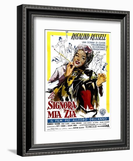 Auntie Mame, (AKA La Signora Mia Zia), Italian Poster Art, Rosalind Russell, 1958-null-Framed Premium Giclee Print
