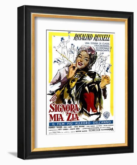 Auntie Mame, (AKA La Signora Mia Zia), Italian Poster Art, Rosalind Russell, 1958-null-Framed Premium Giclee Print