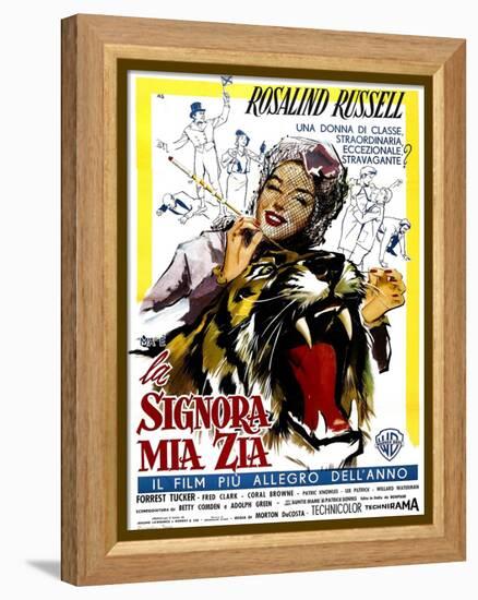 Auntie Mame, (AKA La Signora Mia Zia), Italian Poster Art, Rosalind Russell, 1958-null-Framed Stretched Canvas