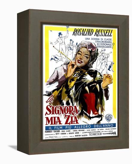 Auntie Mame, (AKA La Signora Mia Zia), Italian Poster Art, Rosalind Russell, 1958-null-Framed Stretched Canvas