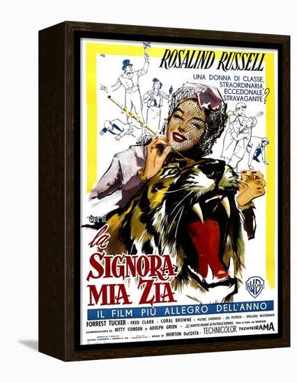 Auntie Mame, (AKA La Signora Mia Zia), Italian Poster Art, Rosalind Russell, 1958-null-Framed Stretched Canvas