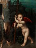 Cupid with a Bow, before 1593-Aurelio Luini-Framed Premier Image Canvas