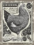 Vintage Rooster Poultry Butcher Blackboard Chicken Beef. Butchery Hen Food Chalk Board Shop. Retro-aurielaki-Framed Art Print