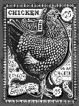 Vintage Rooster Poultry Butcher Blackboard Chicken Beef. Butchery Hen Food Chalk Board Shop. Retro-aurielaki-Art Print