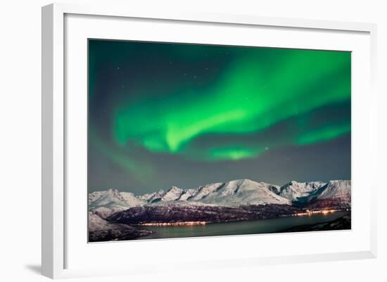 Aurora above Fjords in Norway-Strahil Dimitrov-Framed Photographic Print