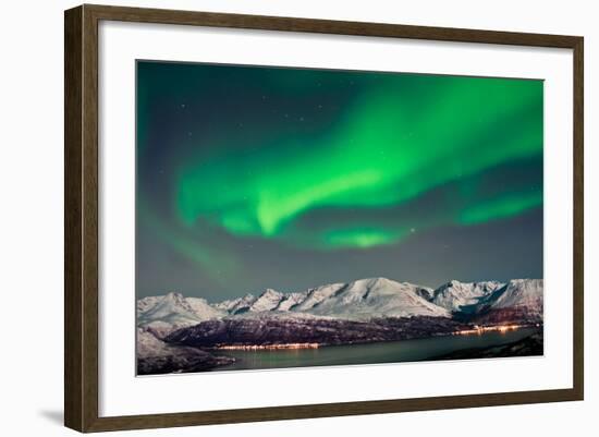 Aurora above Fjords in Norway-Strahil Dimitrov-Framed Photographic Print