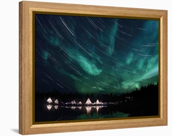 Aurora And Star Trails-Stocktrek Images-Framed Premier Image Canvas