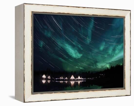 Aurora And Star Trails-Stocktrek Images-Framed Premier Image Canvas