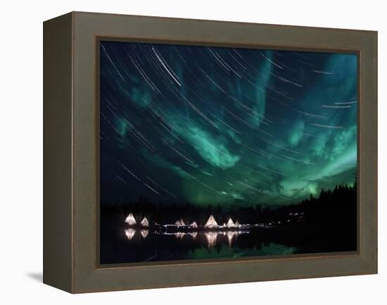 Aurora And Star Trails-Stocktrek Images-Framed Premier Image Canvas