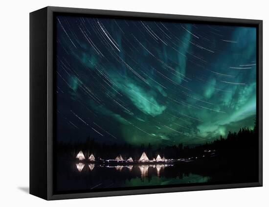 Aurora And Star Trails-Stocktrek Images-Framed Premier Image Canvas