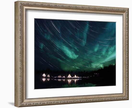 Aurora And Star Trails-Stocktrek Images-Framed Photographic Print