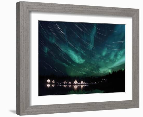 Aurora And Star Trails-Stocktrek Images-Framed Photographic Print