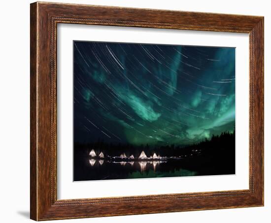 Aurora And Star Trails-Stocktrek Images-Framed Photographic Print