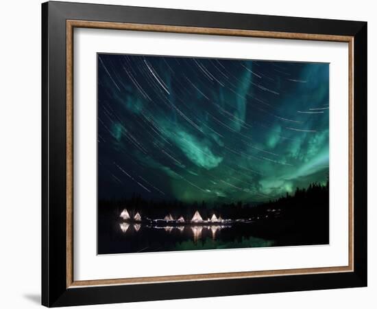 Aurora And Star Trails-Stocktrek Images-Framed Photographic Print