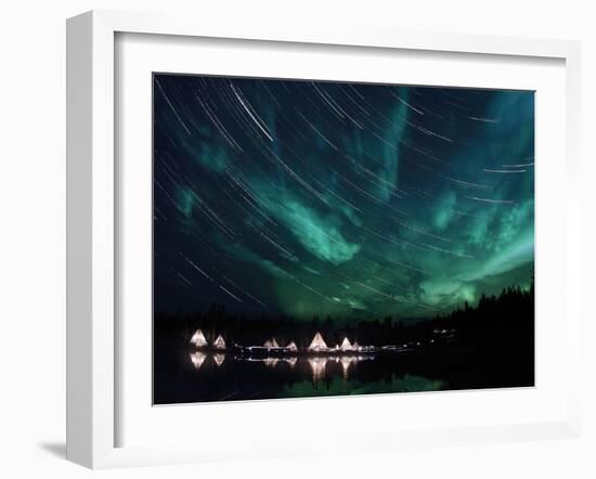 Aurora And Star Trails-Stocktrek Images-Framed Photographic Print