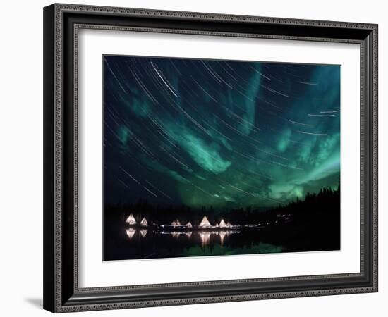 Aurora And Star Trails-Stocktrek Images-Framed Photographic Print