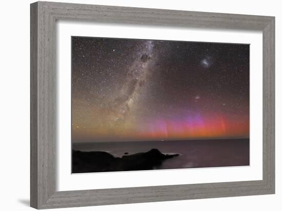 Aurora Australis And Milky Way-Alex Cherney-Framed Photographic Print