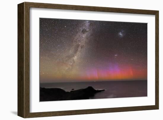 Aurora Australis And Milky Way-Alex Cherney-Framed Photographic Print