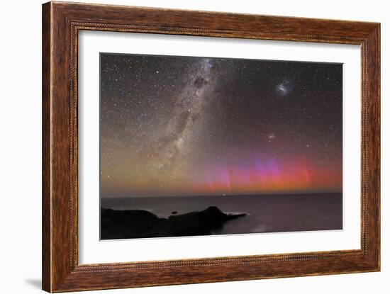 Aurora Australis And Milky Way-Alex Cherney-Framed Photographic Print