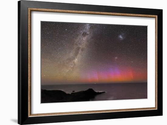 Aurora Australis And Milky Way-Alex Cherney-Framed Photographic Print