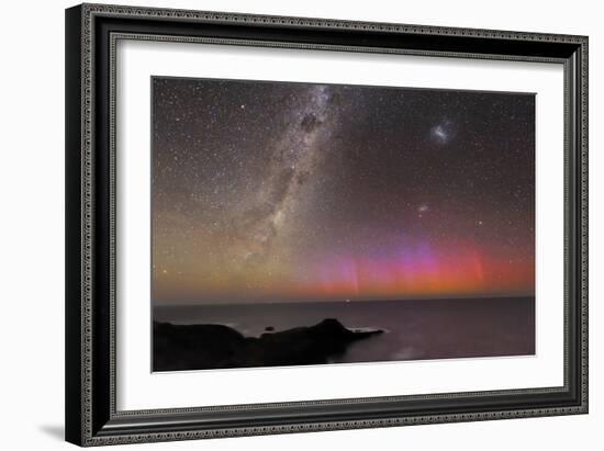 Aurora Australis And Milky Way-Alex Cherney-Framed Photographic Print