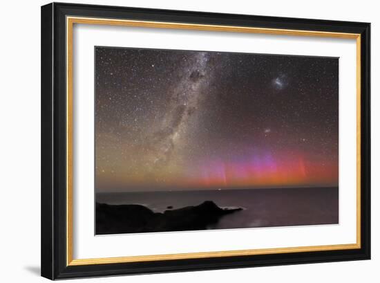 Aurora Australis And Milky Way-Alex Cherney-Framed Photographic Print