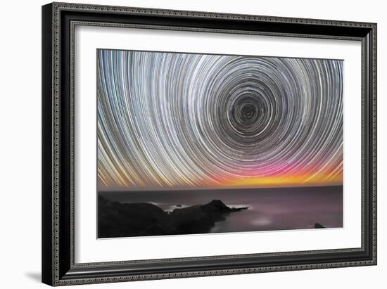 Aurora Australis And Star Trails-Alex Cherney-Framed Photographic Print