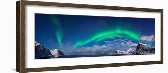 Aurora Borealis Above Flaget Bay, Lofoten, Nordland, Norway-null-Framed Photographic Print