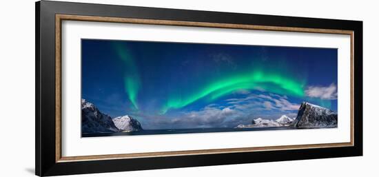 Aurora Borealis Above Flaget Bay, Lofoten, Nordland, Norway-null-Framed Photographic Print