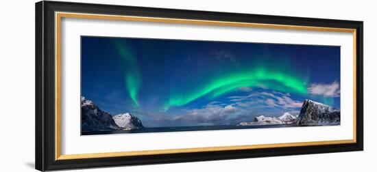 Aurora Borealis Above Flaget Bay, Lofoten, Nordland, Norway-null-Framed Photographic Print