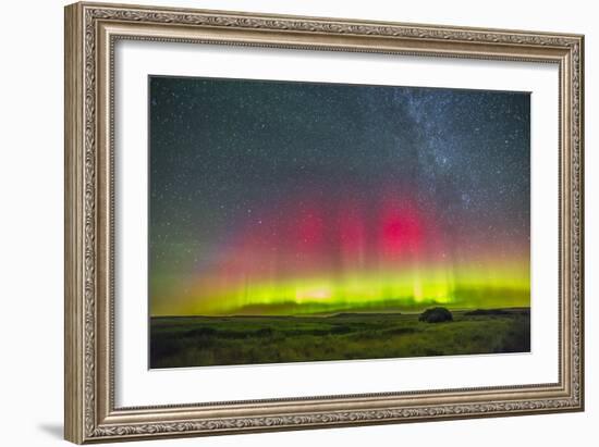 Aurora Borealis Above Grasslands National Park in Saskatchewan, Canada-Stocktrek Images-Framed Photographic Print