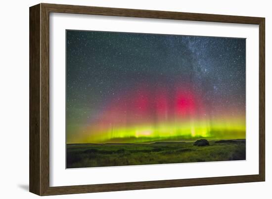 Aurora Borealis Above Grasslands National Park in Saskatchewan, Canada-Stocktrek Images-Framed Photographic Print