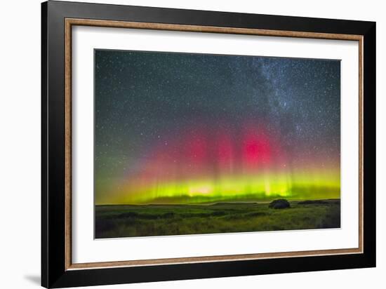 Aurora Borealis Above Grasslands National Park in Saskatchewan, Canada-Stocktrek Images-Framed Photographic Print