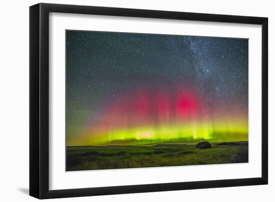 Aurora Borealis Above Grasslands National Park in Saskatchewan, Canada-Stocktrek Images-Framed Photographic Print