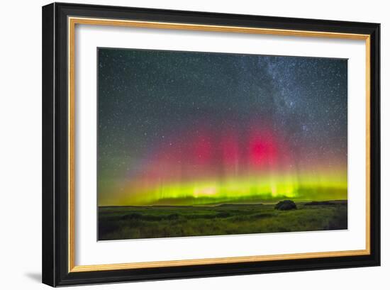 Aurora Borealis Above Grasslands National Park in Saskatchewan, Canada-Stocktrek Images-Framed Photographic Print