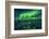 Aurora borealis above Jokulsarlon glacier lagoon, Iceland-Panoramic Images-Framed Photographic Print