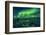 Aurora borealis above Jokulsarlon glacier lagoon, Iceland-Panoramic Images-Framed Photographic Print