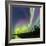 Aurora borealis above silhouetted taiga and Great Slave Lake, Northwest Territories, Canada-Panoramic Images-Framed Photographic Print