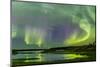 Aurora borealis above South Heart River, Winagami Wildland Provincial Park, Alberta, Canada-Panoramic Images-Mounted Photographic Print