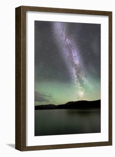 Aurora Borealis and Milky Way Above Fish Lake, Yukon, Canada-null-Framed Photographic Print