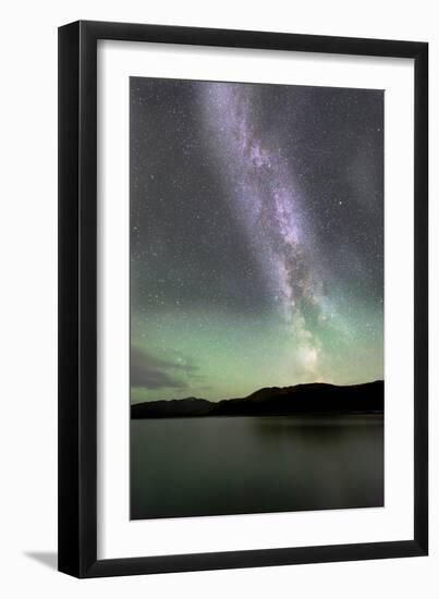 Aurora Borealis and Milky Way Above Fish Lake, Yukon, Canada-null-Framed Photographic Print