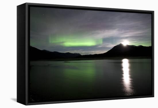 Aurora Borealis And Moon-Chris Madeley-Framed Premier Image Canvas