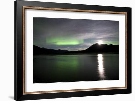 Aurora Borealis And Moon-Chris Madeley-Framed Photographic Print