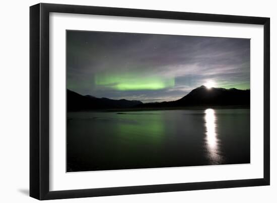 Aurora Borealis And Moon-Chris Madeley-Framed Photographic Print