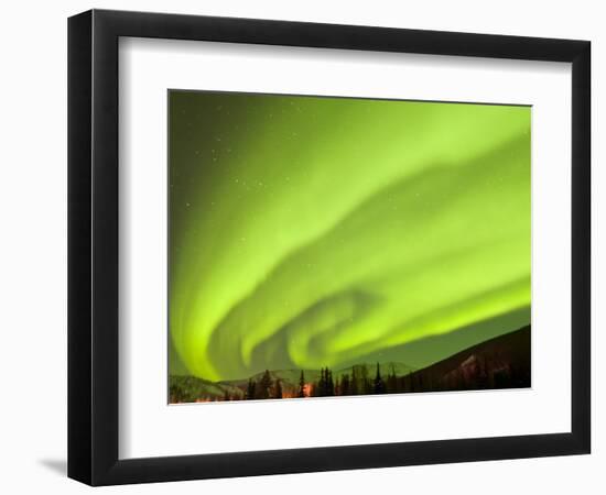 Aurora Borealis, Chena Hot Springs Lodge, Fairbanks, Alaska, USA-Cathy & Gordon Illg-Framed Photographic Print