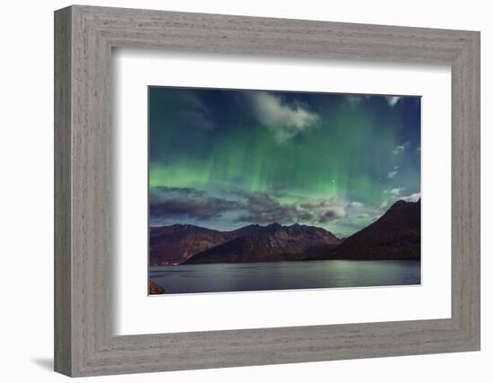 Aurora Borealis in Full Moon-Belinda Shi-Framed Photographic Print